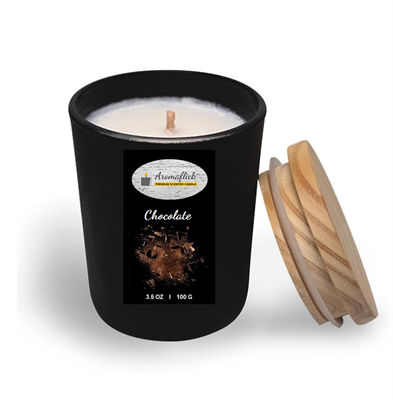 Chocolate Scented Candle in Black Jar