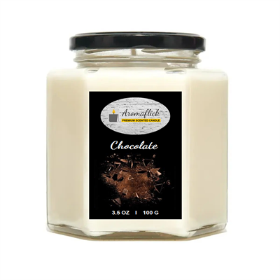 Chocolate Scented Candle in Hexagonal Jar