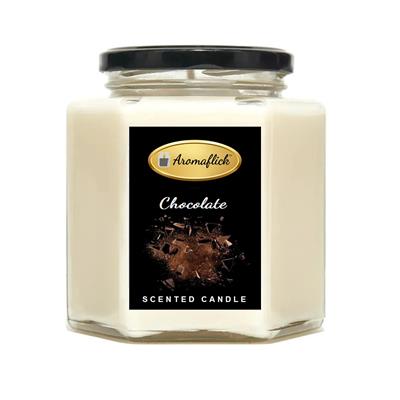 Chocolate Scented Candle in Hexagonal Jar