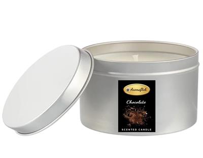 Chocolate Scented Candle in Silver Tin