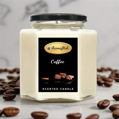 Coffee Scented Candle in Hexagonal Jar