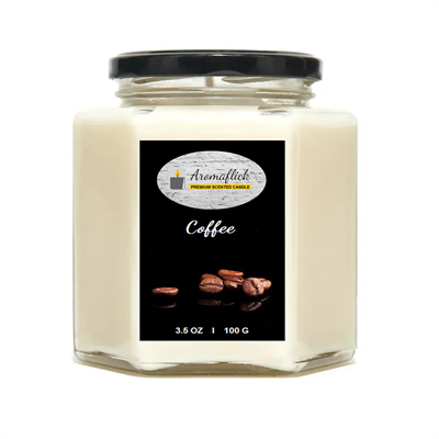 Coffee Scented Candle in Hexagonal Jar