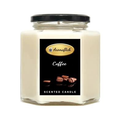 Coffee Scented Candle in Hexagonal Jar