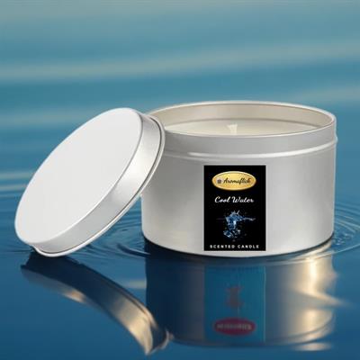 Cool Water Scented Candle in Silver Tin