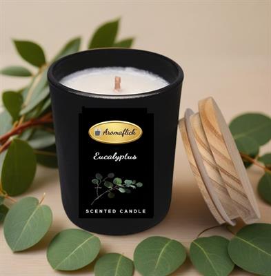 Eucalyptus Scented Candle in Black Glass