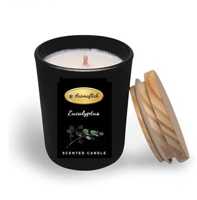 Eucalyptus Scented Candle in Black Glass