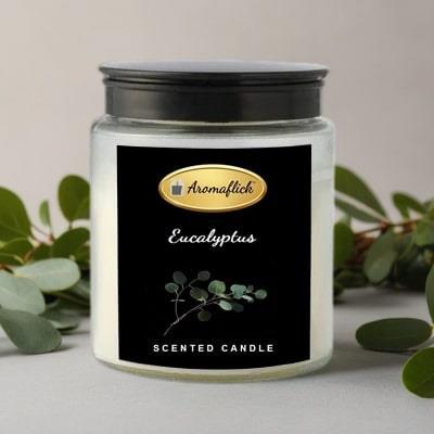 Eucalyptus Scented Candle in Glass Jar