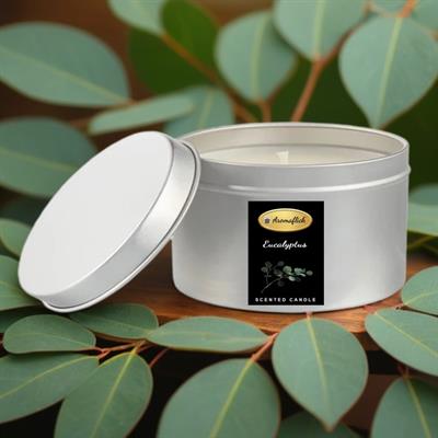 Eucalyptus Scented Candle in Silver Tin