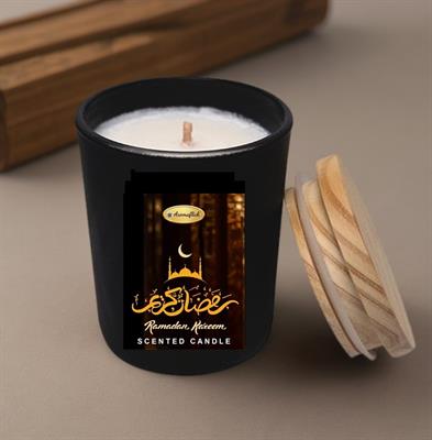 Ramadan Edition Scented Candle in Black Glass