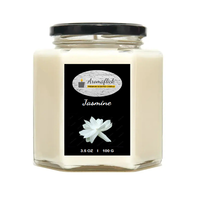 Jasmine Scented Candle in Hexagonal Jar