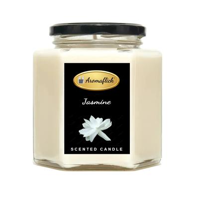 Jasmine Scented Candle in Hexagonal Jar