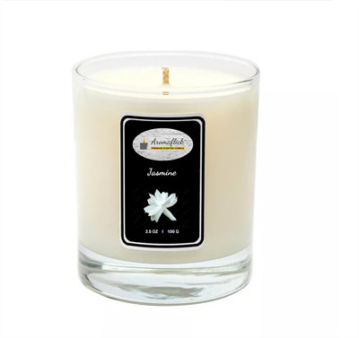 Jasmine Scented Candle in Glass Jar