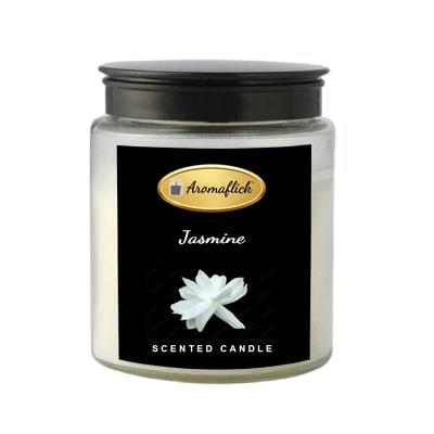 Jasmine Scented Candle in Glass Jar