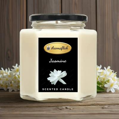 Jasmine Scented Candle in Hexagonal Jar