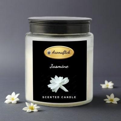 Jasmine Scented Candle in Glass Jar