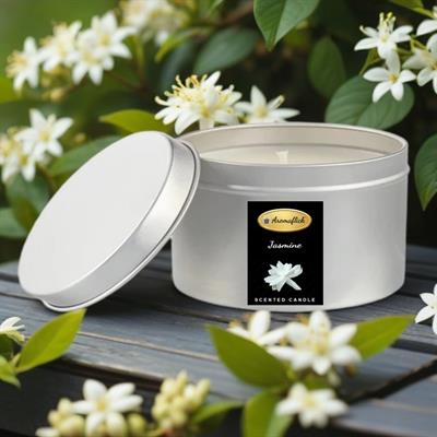 Jasmine Scented Candle in Silver Tin