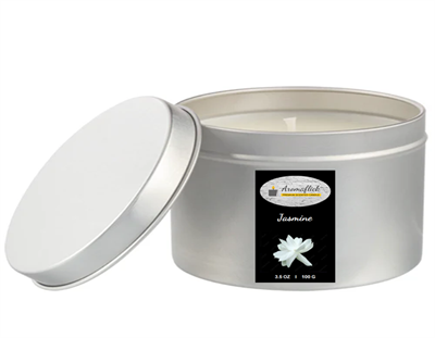 Jasmine Scented Candle in Silver Tin