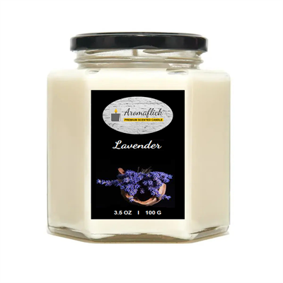 Lavender Scented Candle in Hexagonal Jar