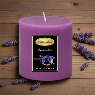 Lavender Pillar Scented Candle 