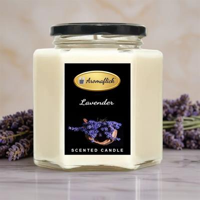 Lavender Scented Candle in Hexagonal Jar