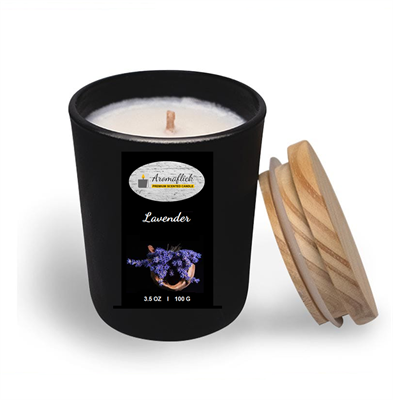 Lavender Scented Candle in Black Jar