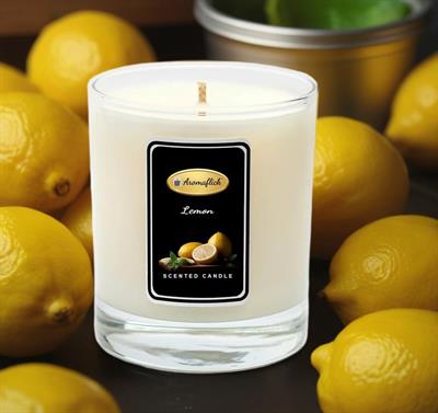 Lemon Scented Candle in Glass Jar