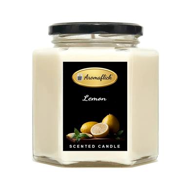 Lemon Scented Candle in Hexagonal Jar