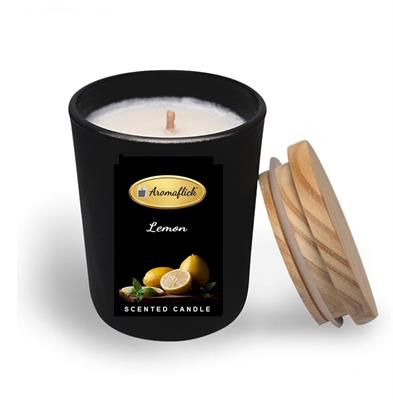 Lemon Scented Candle in Black Glass