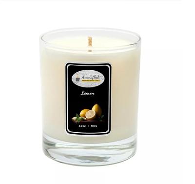 Lemon Scented Candle in Glass Jar