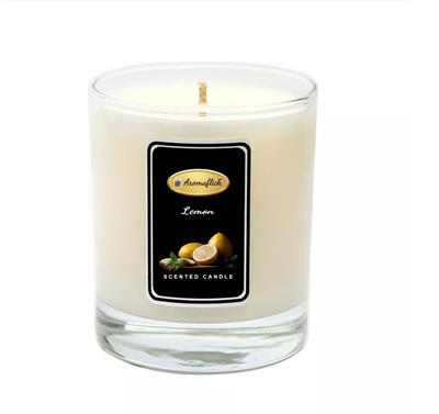 Lemon Scented Candle in Glass Jar