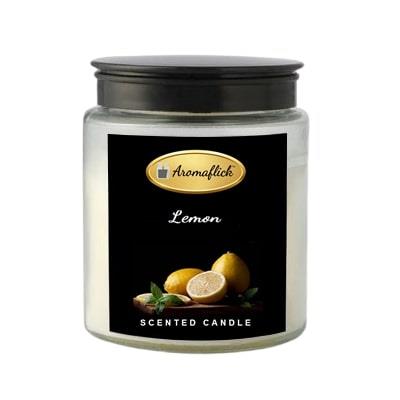 Lemon Scented Candle in Glass Jar