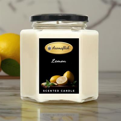 Lemon Scented Candle in Hexagonal Jar