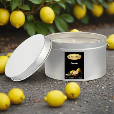 Lemon Scented Candle in Silver Tin