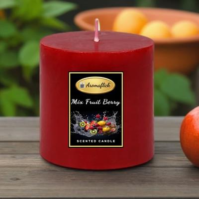 Mix Fruit Berry Pillar Scented Candle 