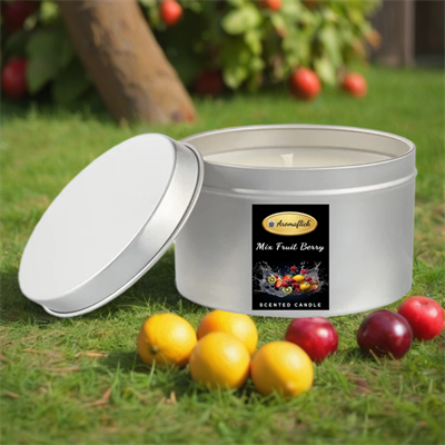 Mix Fruit Berry Scented Candle in Silver Tin