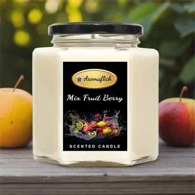 Mix Fruit Berry Scented Candle in Hexagonal Jar