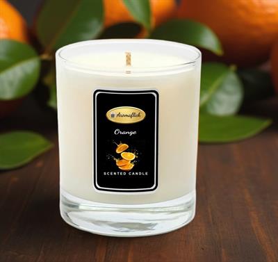 Orange Scented Candle in Glass Jar