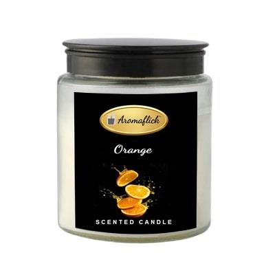 Orange Scented Candle in Glass Jar