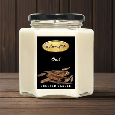 Oud Scented Candle in Hexagonal Jar