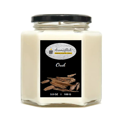 Oud Scented Candle in Hexagonal Jar