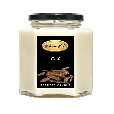 Oud Scented Candle in Hexagonal Jar