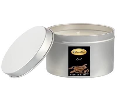 Oud Scented Candle in Silver Tin