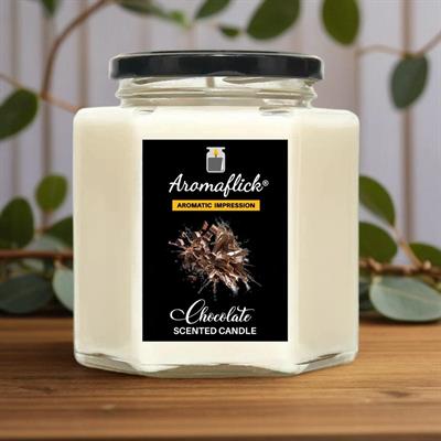 Chocolate Scented Candle in Hexagonal Jar