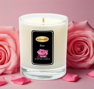 Rose Scented Candle in Glass Jar