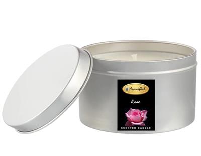 Rose Scented Candle in Silver Tin