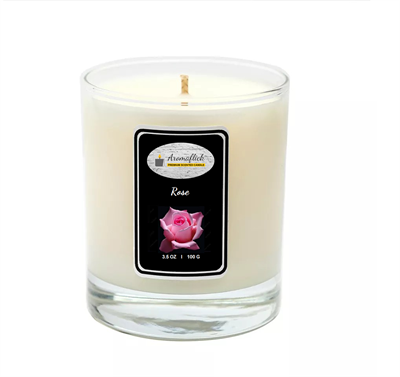 Rose Scented Candle in Glass Jar