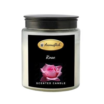 Rose Scented Candle in Glass Jar