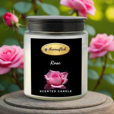 Rose Scented Candle in Glass Jar