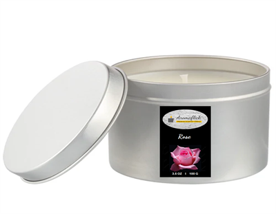 Rose Scented Candle in Silver Tin