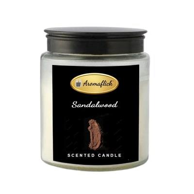 Sandalwood Scented Candle in Glass Jar